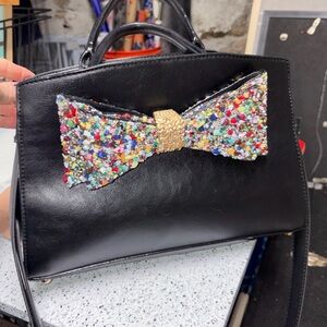 Betsey Johnson Black Rock Candy Bow Handbag